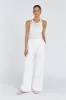 INGRID WHITE LINEN CARGO PANT sold by Dissh