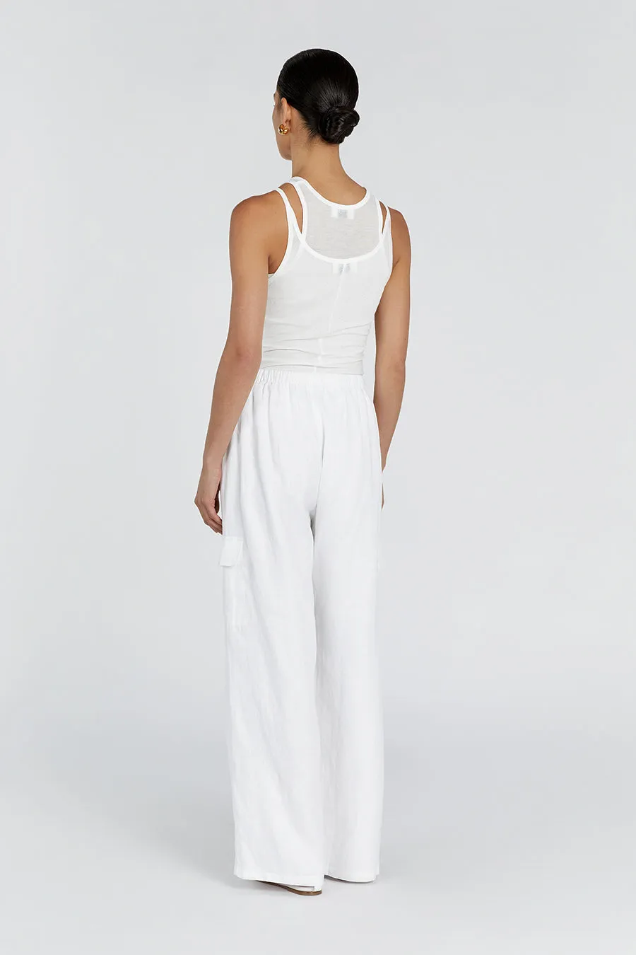 INGRID WHITE LINEN CARGO PANT sold by Dissh product image thumbnail 4