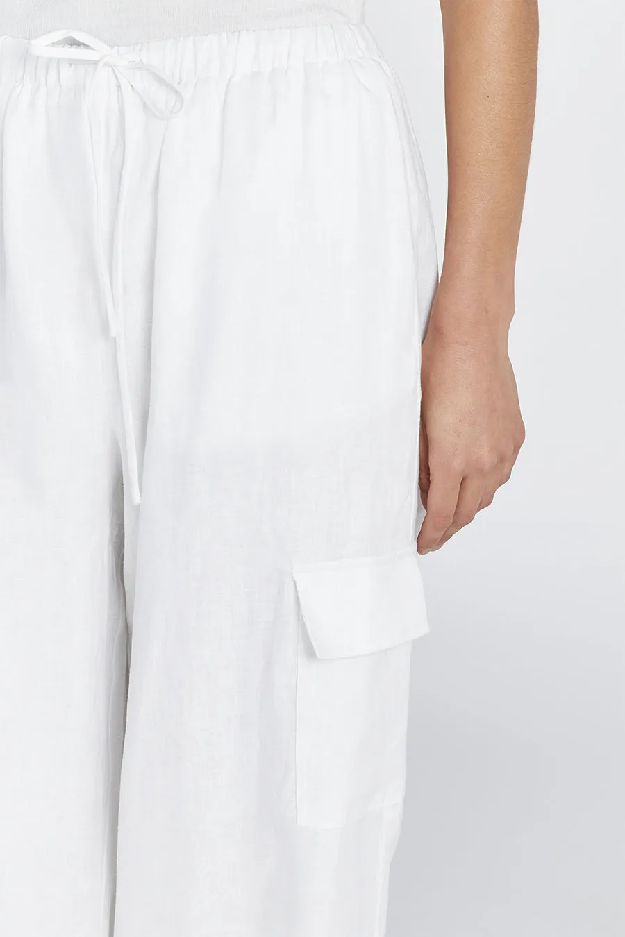 INGRID WHITE LINEN CARGO PANT sold by Dissh product image thumbnail 5