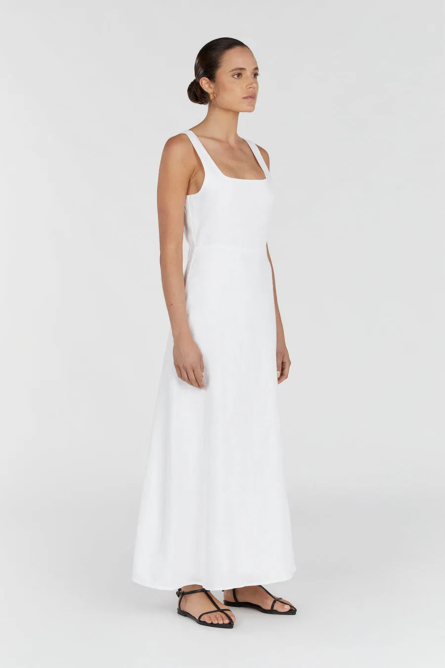SHANNON WHITE LINEN MIDI DRESS sold by Dissh product image thumbnail 3
