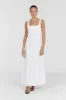 SHANNON WHITE LINEN MIDI DRESS sold by Dissh