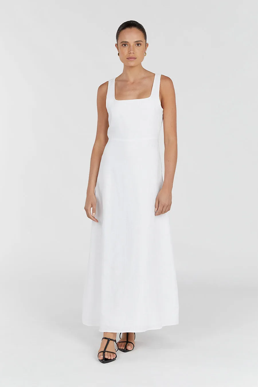 SHANNON WHITE LINEN MIDI DRESS sold by Dissh product image thumbnail 2