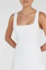 SHANNON WHITE LINEN MIDI DRESS sold by Dissh