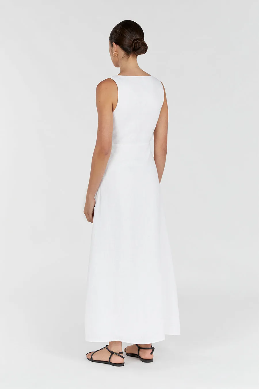SHANNON WHITE LINEN MIDI DRESS sold by Dissh product image thumbnail 4