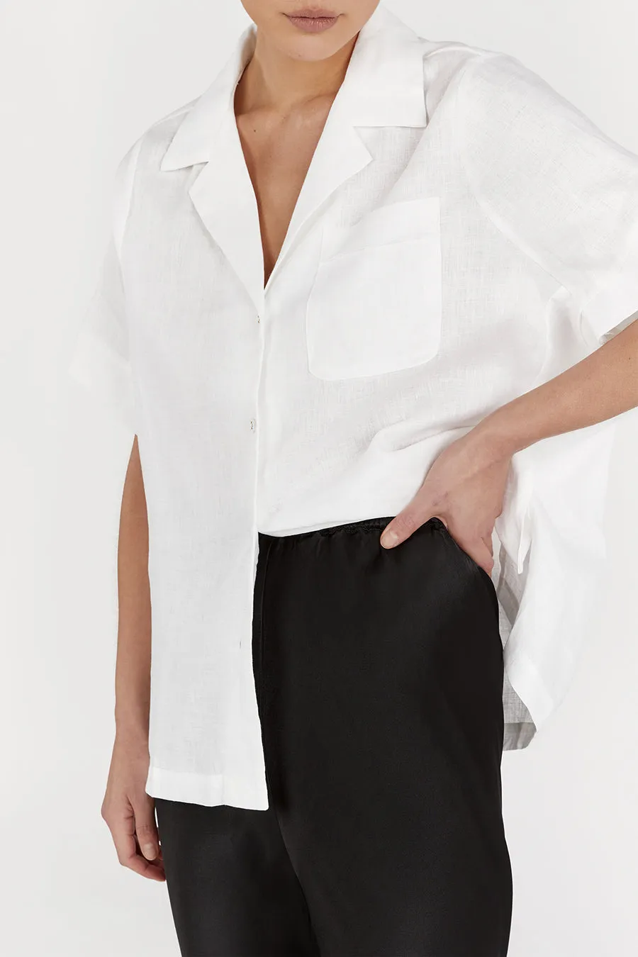 SIMONE BLACK SATIN BIAS CUT PANT sold by Dissh product image thumbnail 5