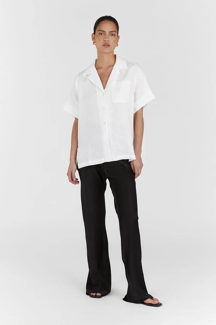 SIMONE BLACK SATIN BIAS CUT PANT sold by Dissh product image thumbnail 2