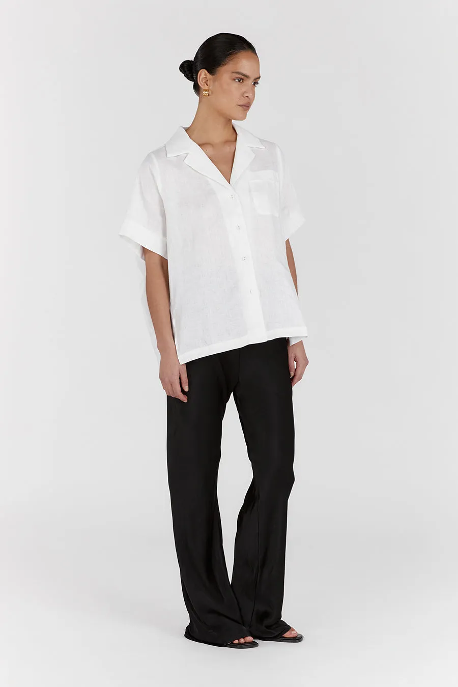 SIMONE BLACK SATIN BIAS CUT PANT sold by Dissh product image thumbnail 3