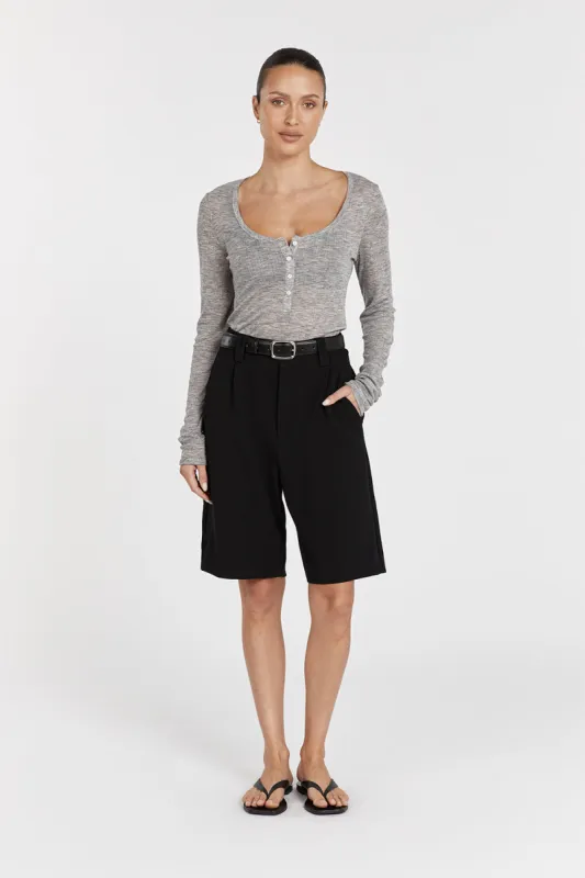 ARDEN GREY MARLE LONG SLEEVE TOP sold by Dissh