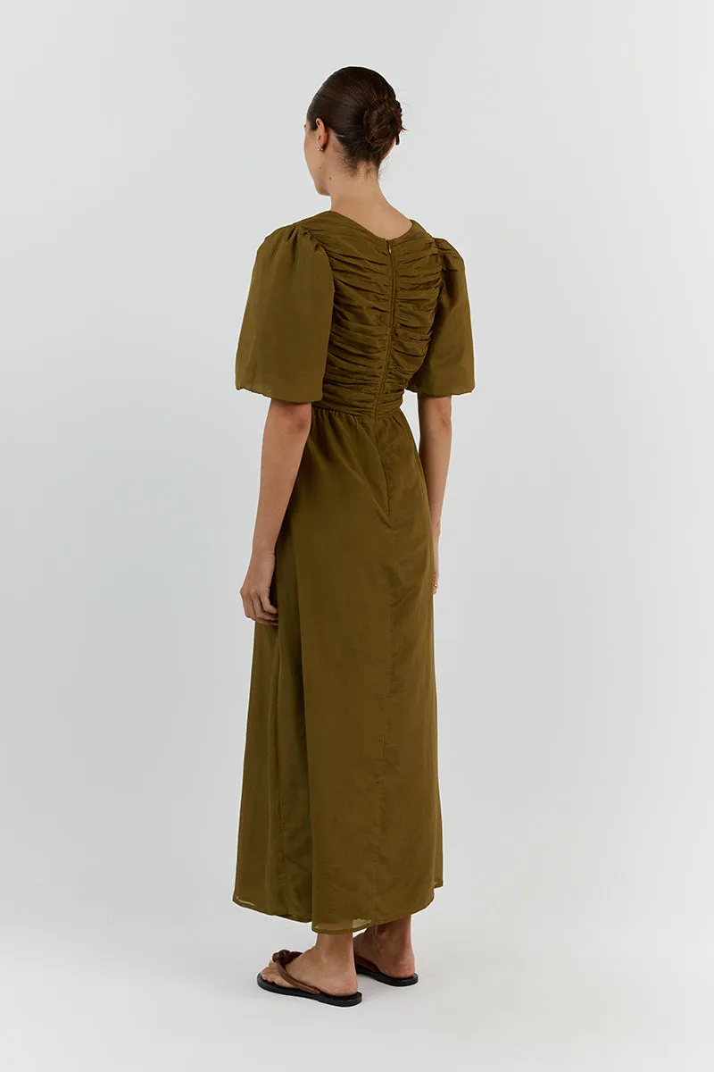 FRANKIE OLIVE CUT OUT MIDI DRESS sold by Dissh product image thumbnail 4