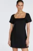 JAMIE BLACK LINEN MINI DRESS sold by Dissh