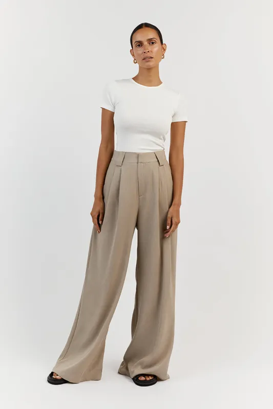 THEO OFF WHITE CAP SLEEVE TOP sold by Dissh