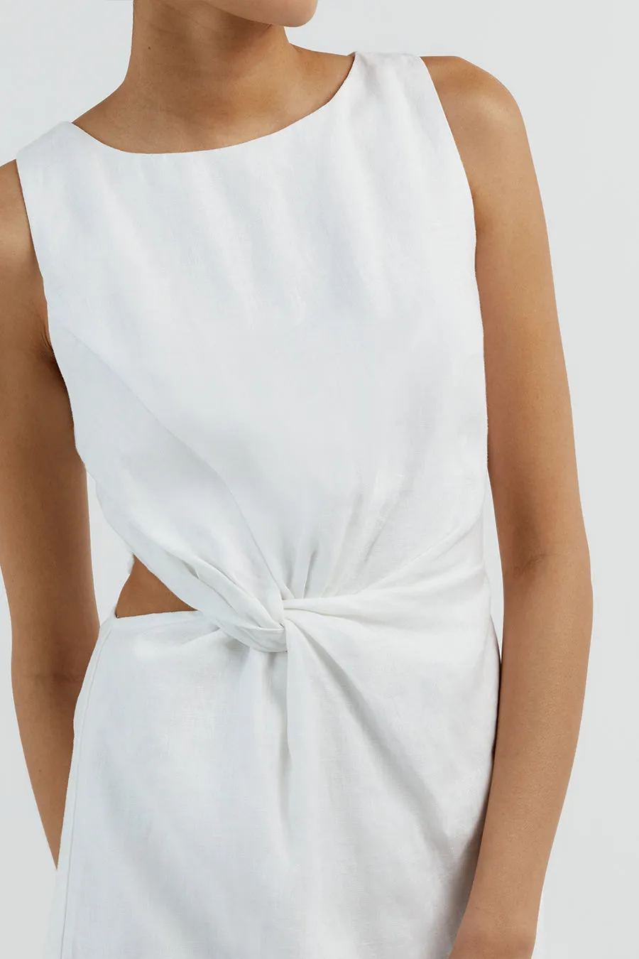 LEILANI WHITE LINEN MIDI DRESS sold by Dissh product image thumbnail 5