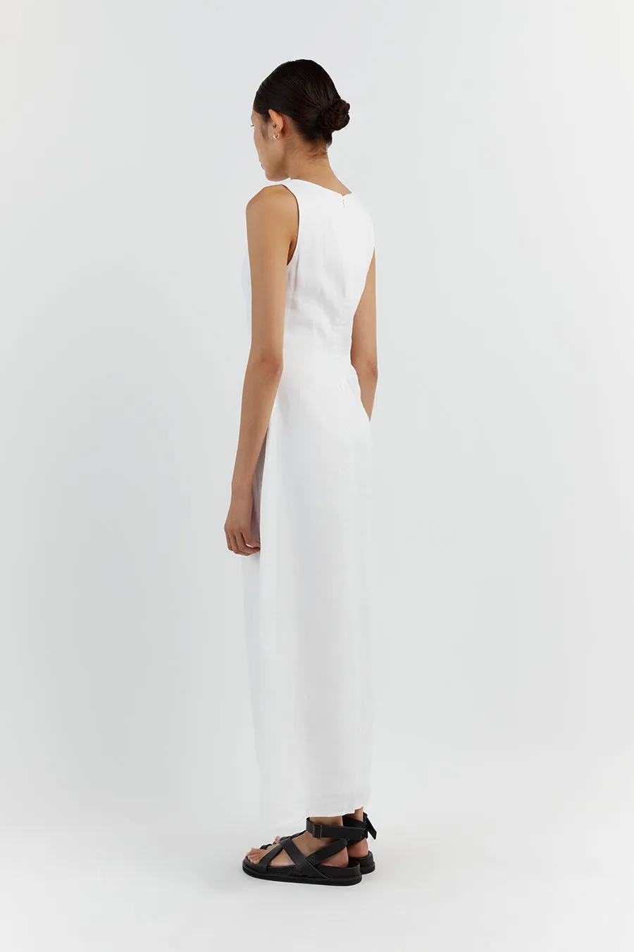 LEILANI WHITE LINEN MIDI DRESS sold by Dissh product image thumbnail 4