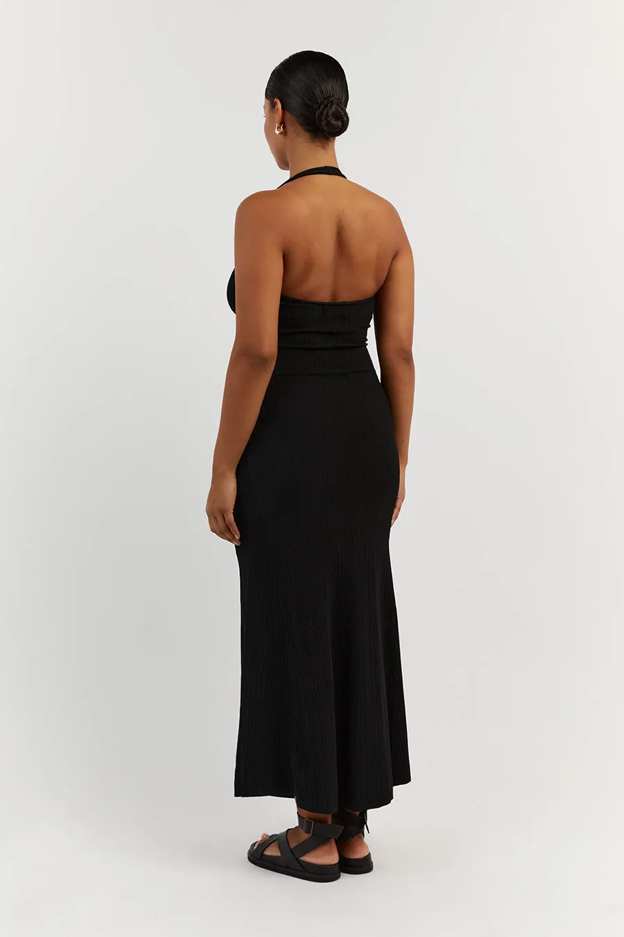 EDDISON BLACK KNIT MIDI DRESS sold by Dissh product image thumbnail 4