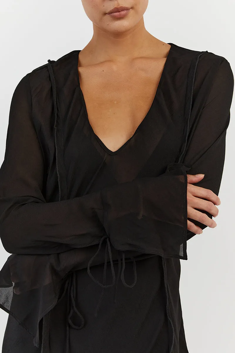 BOWIE BLACK SHEER DRESS sold by Dissh product image thumbnail 5