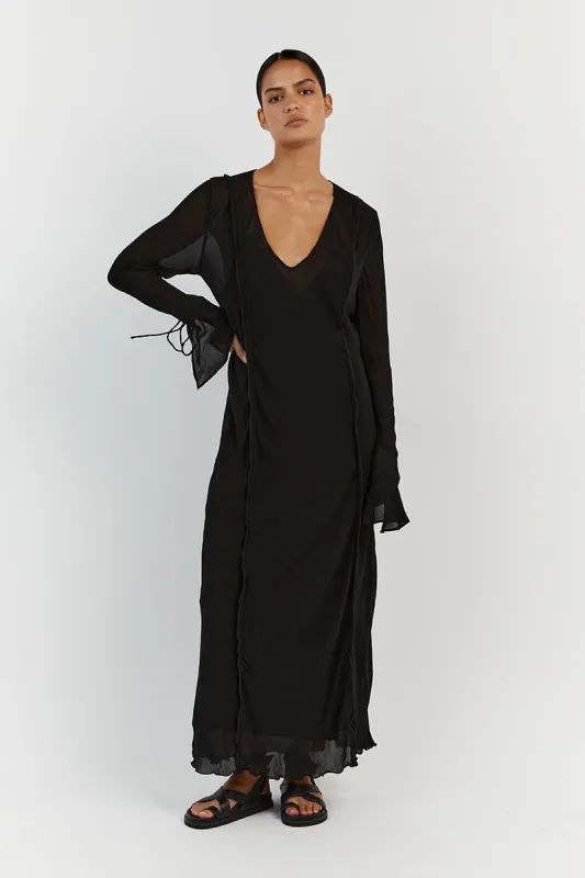 BOWIE BLACK SHEER DRESS sold by Dissh