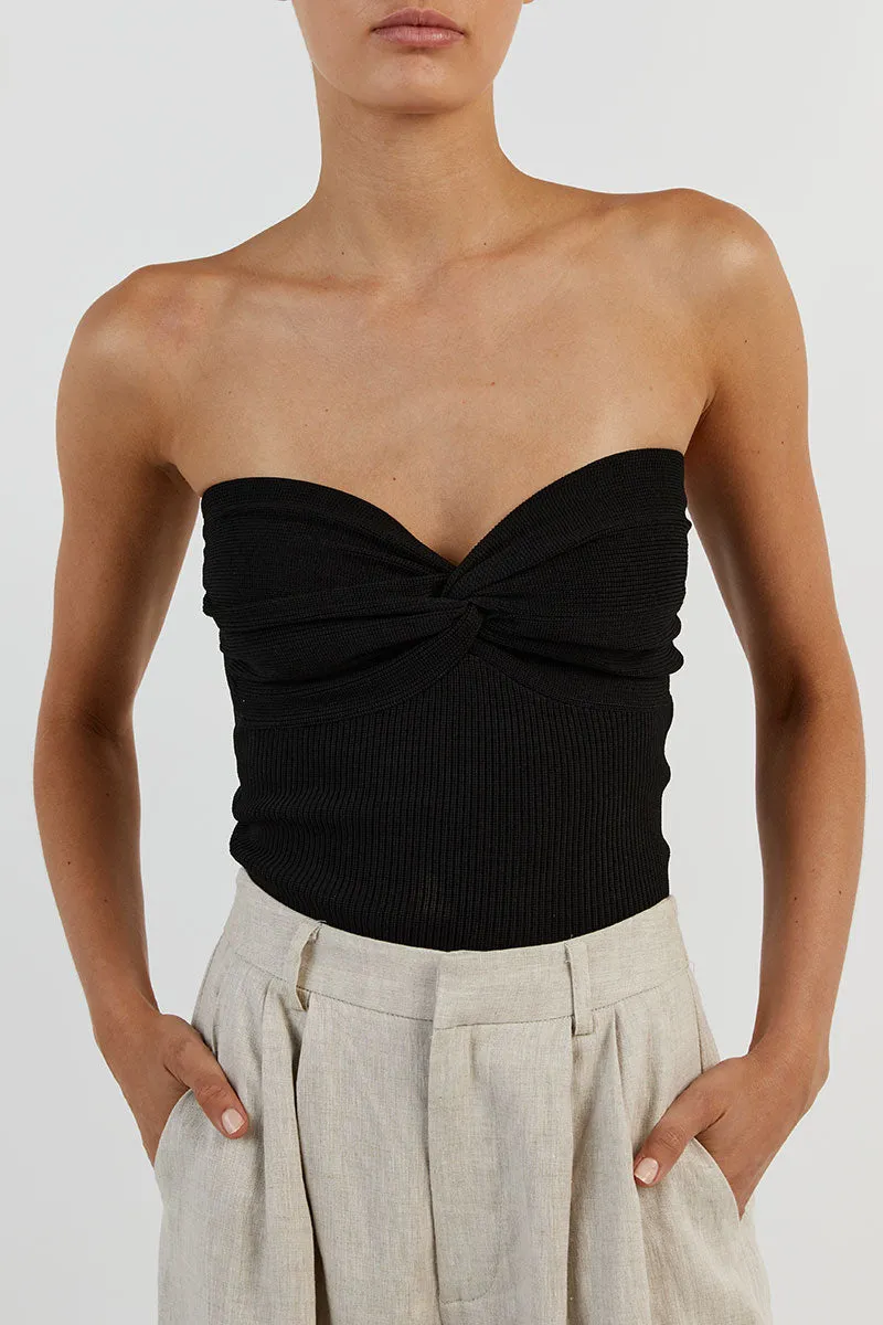 ANIKA TWISTED BLACK KNIT TOP sold by Dissh product image thumbnail 5