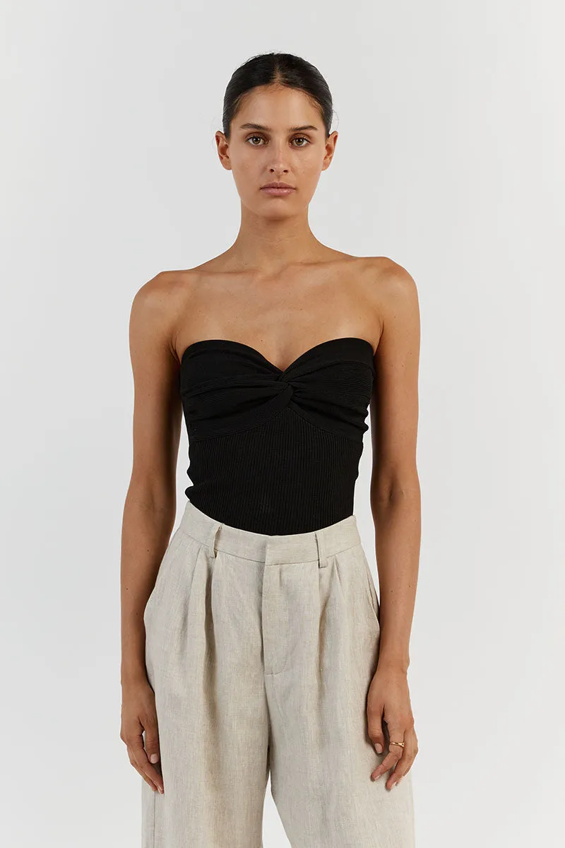 ANIKA TWISTED BLACK KNIT TOP sold by Dissh product image thumbnail 2