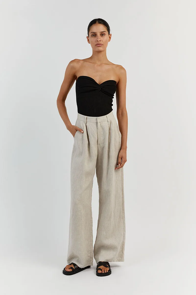 ANIKA TWISTED BLACK KNIT TOP sold by Dissh