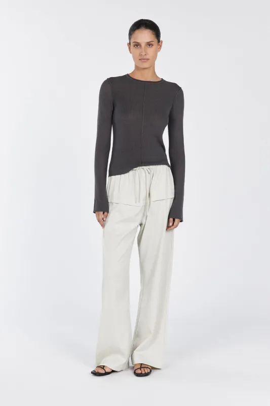PARKER CHARCOAL LONG SLEEVE TOP sold by Dissh