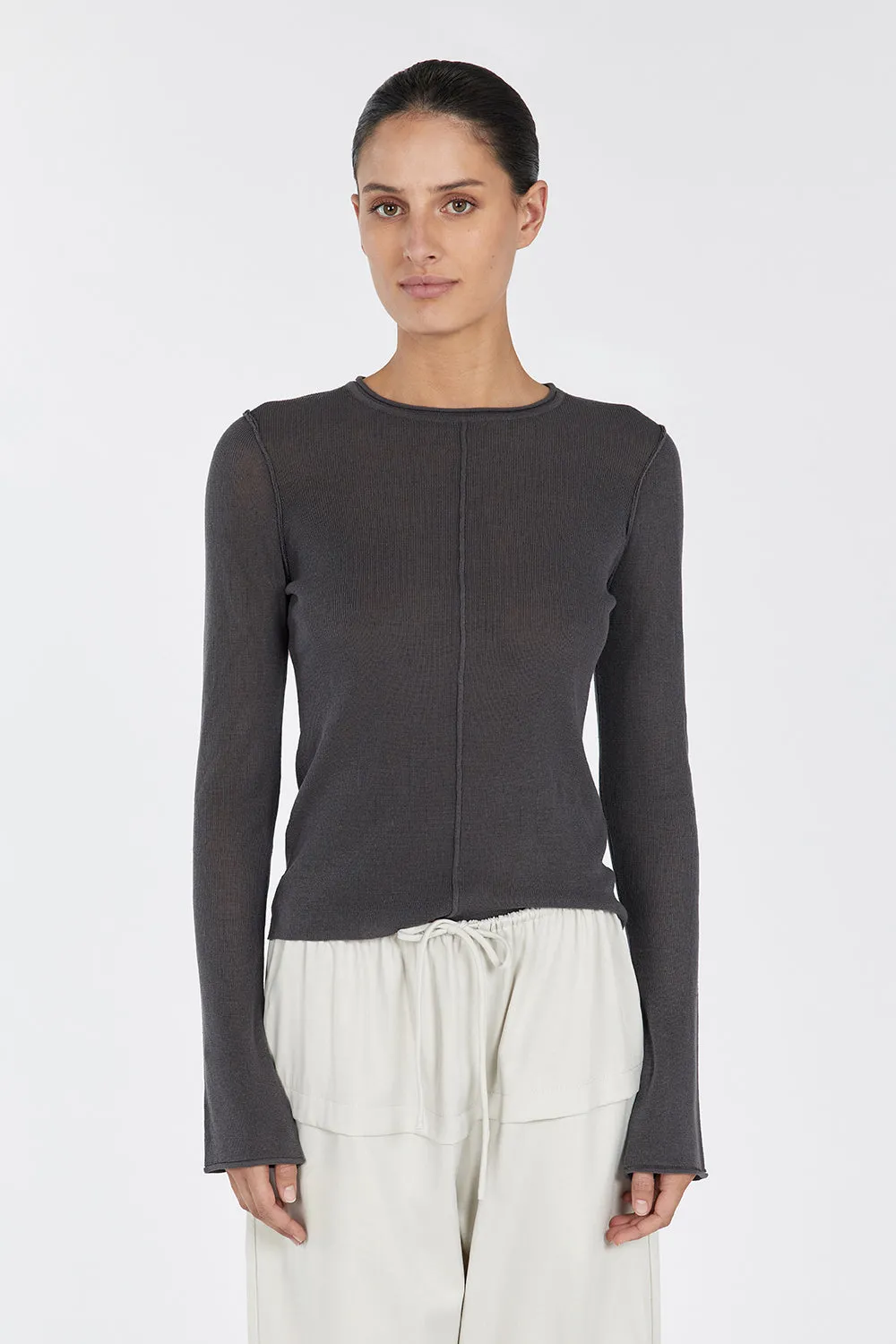 PARKER CHARCOAL LONG SLEEVE TOP sold by Dissh product image thumbnail 2