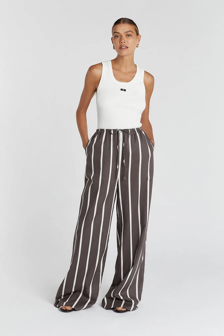 ELLIOTT CHOCOLATE STRIPE PANT sold by Dissh product image thumbnail 2