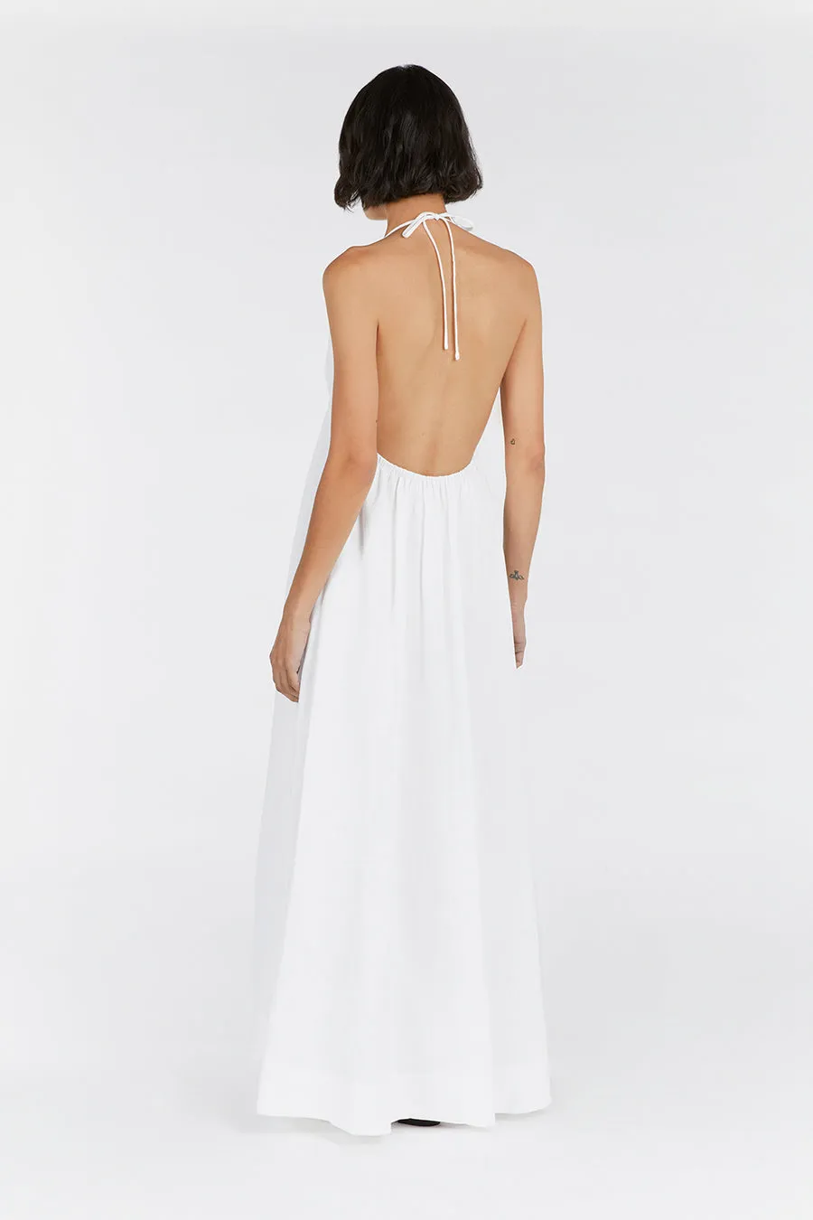 SICILY WHITE LINEN MAXI DRESS sold by Dissh product image thumbnail 4