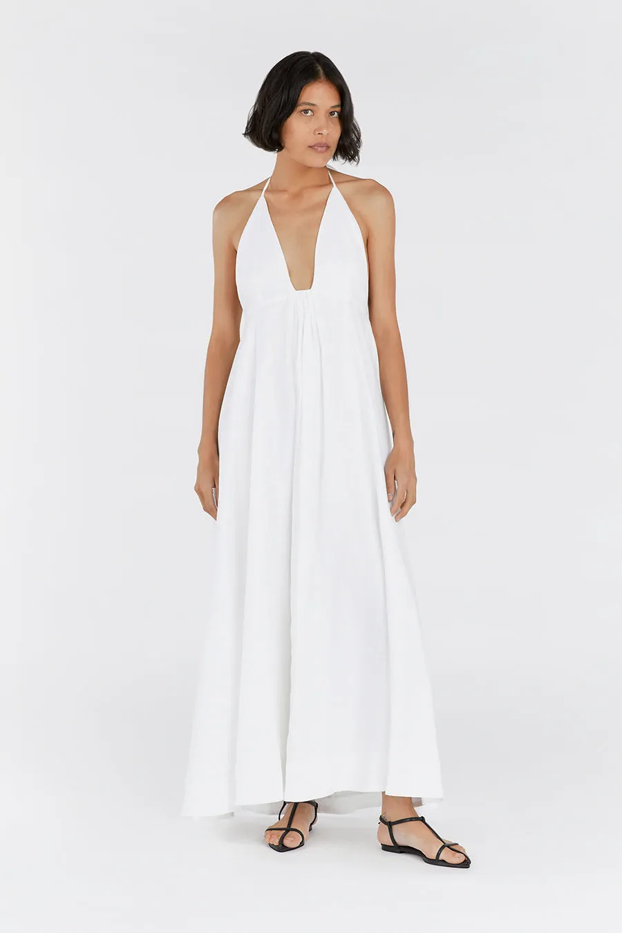 SICILY WHITE LINEN MAXI DRESS sold by Dissh product image thumbnail 2