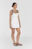 GINGER WHITE LINEN MINI SKIRT sold by Dissh