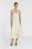 HARRIET SAND LINEN MIDI DRESS sold by Dissh