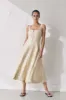 HARRIET SAND LINEN MIDI DRESS sold by Dissh