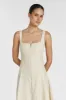 HARRIET SAND LINEN MIDI DRESS sold by Dissh