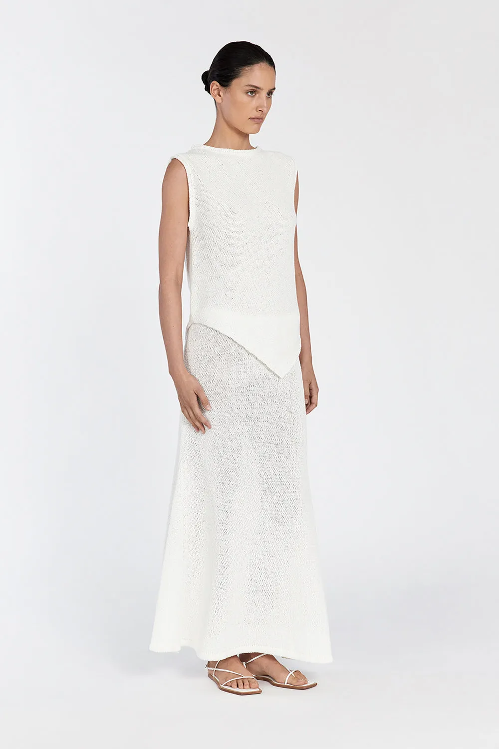 ALTHEA OFF WHITE ASYM KNIT TOP sold by Dissh product image thumbnail 4