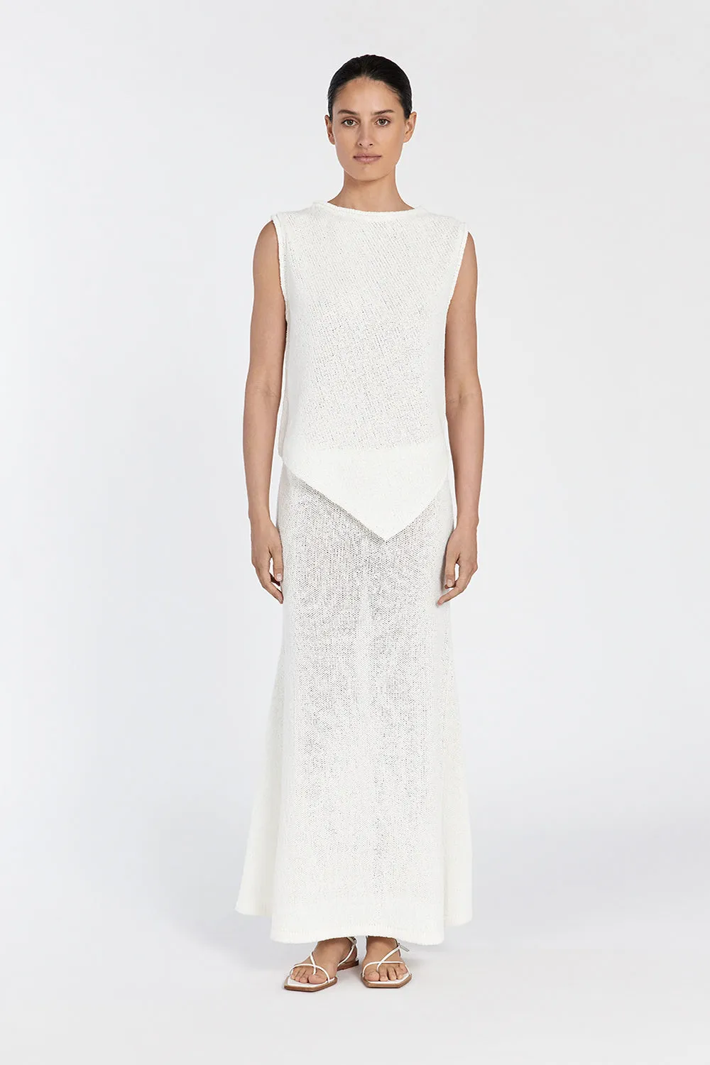 ALTHEA OFF WHITE ASYM KNIT TOP sold by Dissh product image thumbnail 2