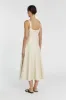 HARRIET SAND LINEN MIDI DRESS sold by Dissh
