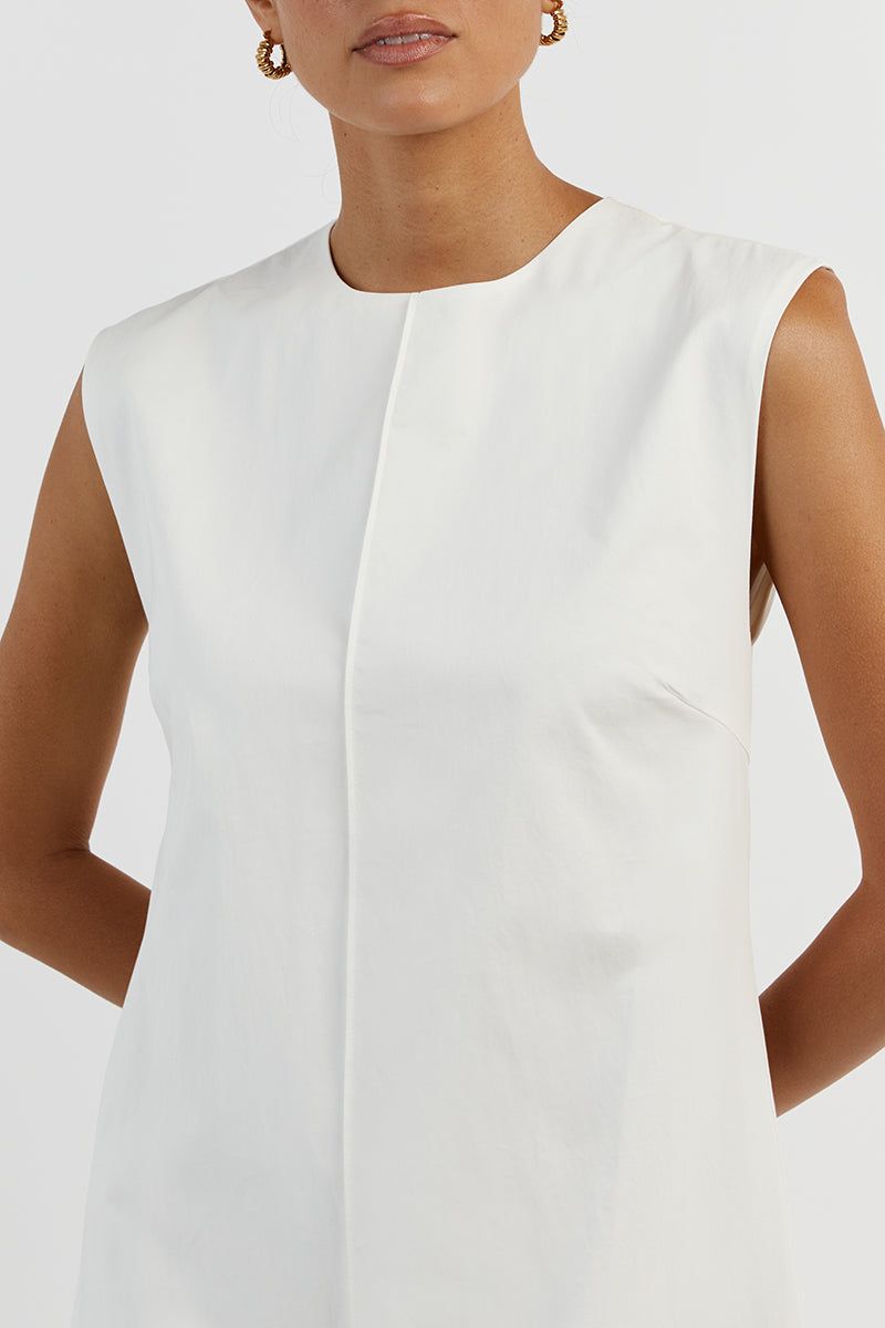 MAGGIE WHITE COTTON MIDI DRESS sold by Dissh product image thumbnail 5