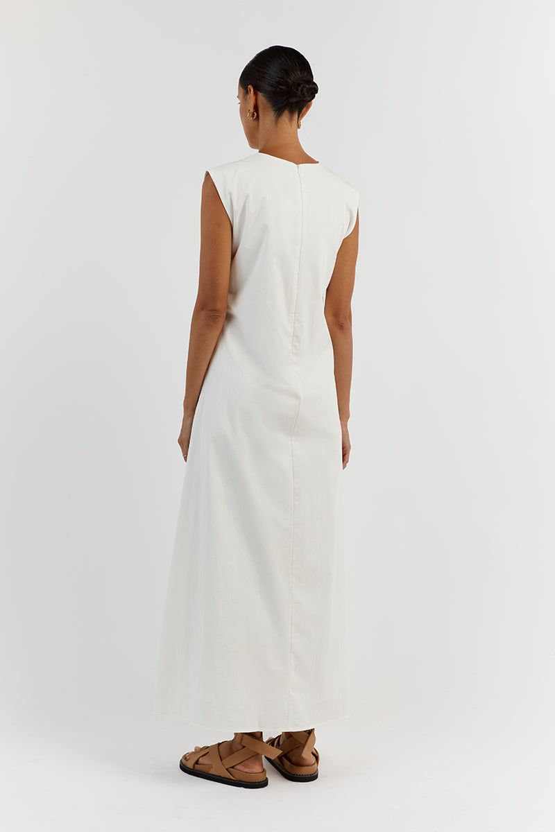 MAGGIE WHITE COTTON MIDI DRESS sold by Dissh product image thumbnail 4