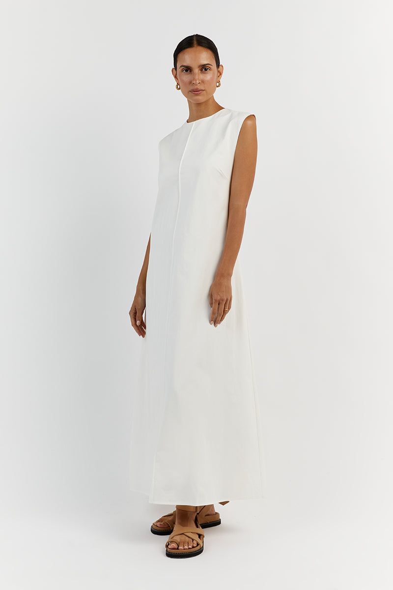 MAGGIE WHITE COTTON MIDI DRESS sold by Dissh product image thumbnail 2