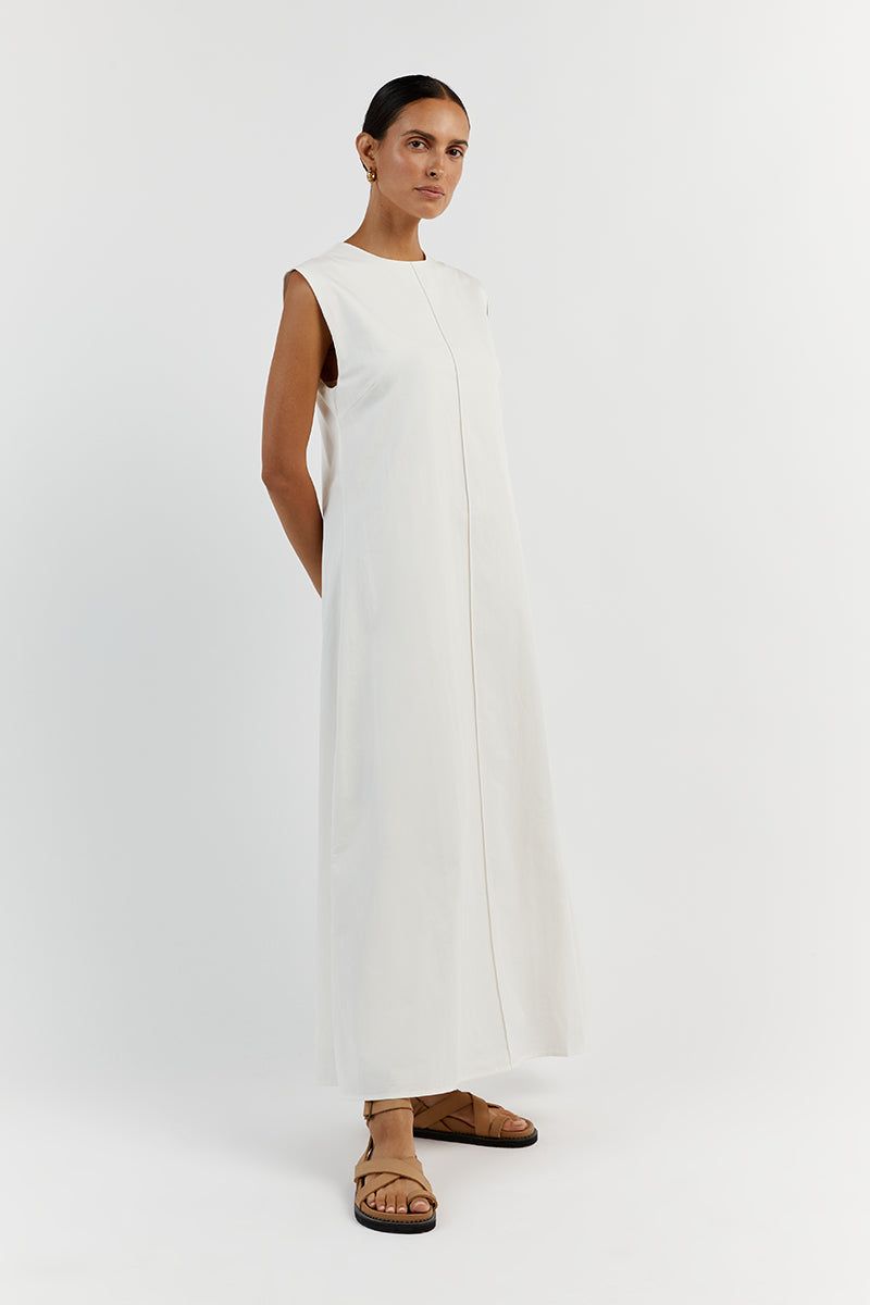 MAGGIE WHITE COTTON MIDI DRESS sold by Dissh product image thumbnail 3