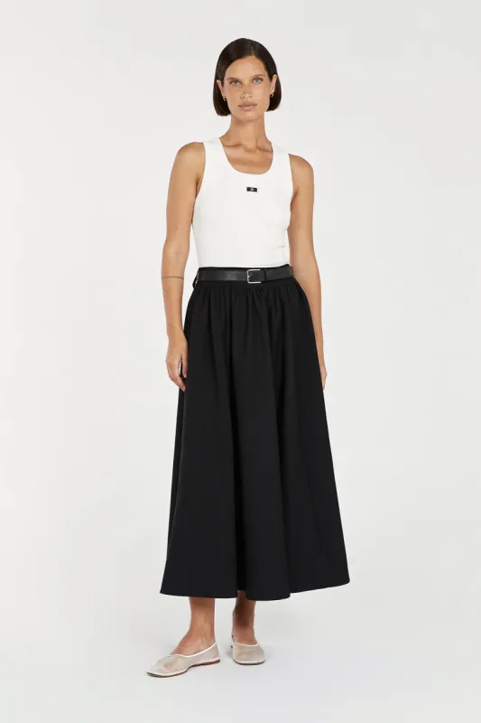 WILLOW BLACK MIDI SKIRT sold by Dissh