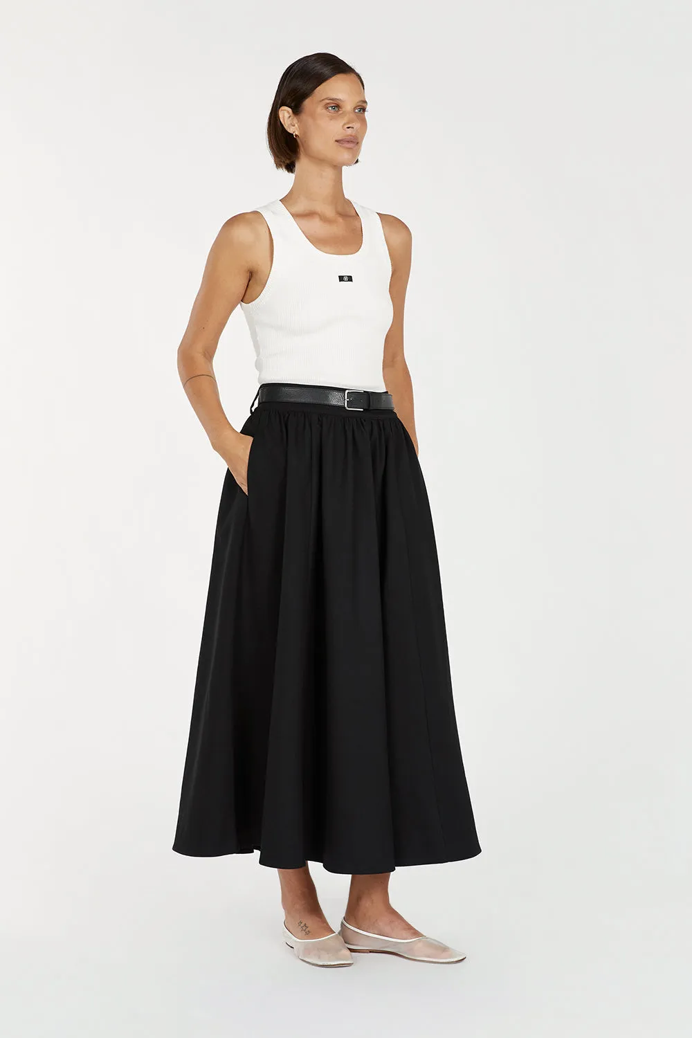 WILLOW BLACK MIDI SKIRT sold by Dissh product image thumbnail 3