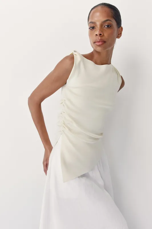 POPPY LEMON ASYM LONGLINE TOP sold by Dissh