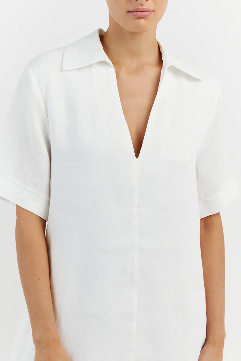 CANDICE WHITE LINEN SMOCK DRESS sold by Dissh product image thumbnail 5