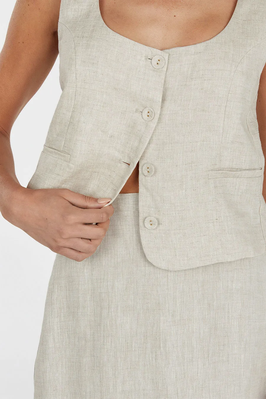 ROBERTS NATURAL LINEN MIDI SKIRT sold by Dissh product image thumbnail 5