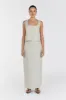 ROBERTS NATURAL LINEN MIDI SKIRT sold by Dissh