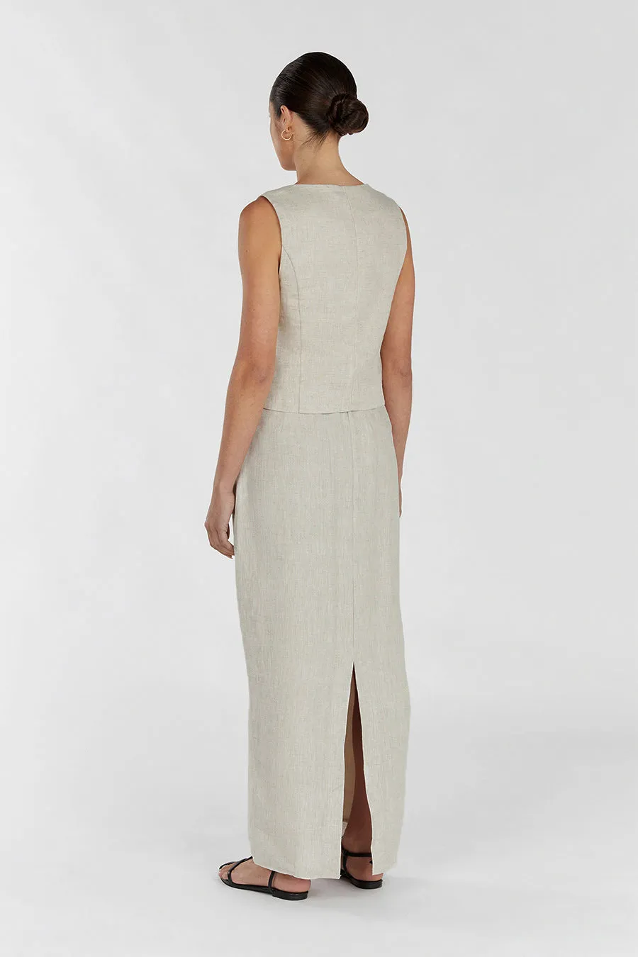 ROBERTS NATURAL LINEN MIDI SKIRT sold by Dissh product image thumbnail 4