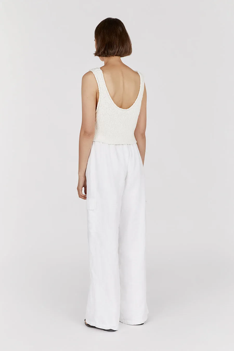 DION OFF WHITE BOUCLE CROP TOP sold by Dissh product image thumbnail 4