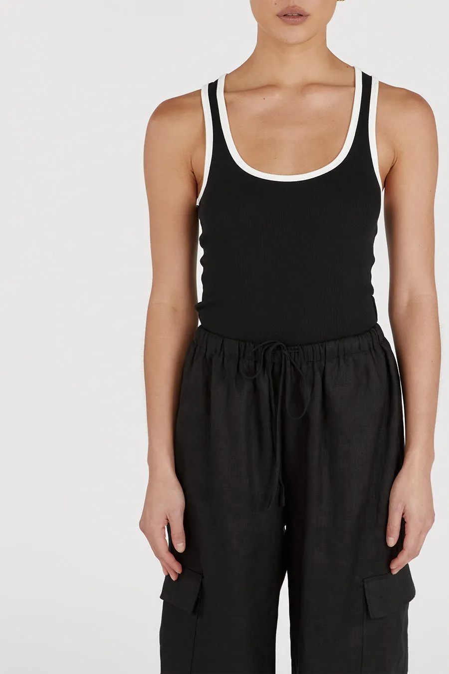 THEO BLACK CONTRAST TANK sold by Dissh product image thumbnail 5
