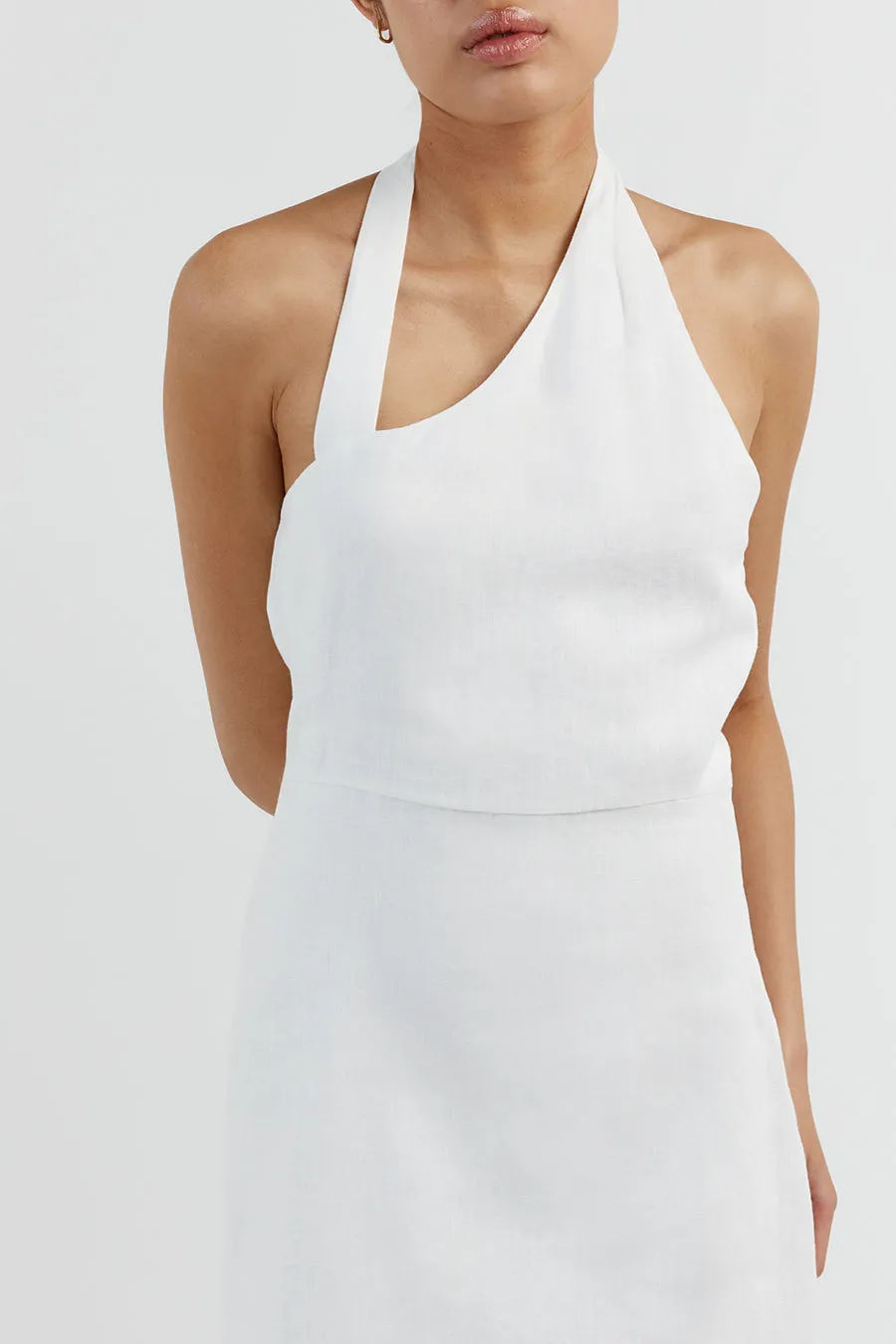 ZOEY WHITE ASYM LINEN MINI DRESS sold by Dissh product image thumbnail 5