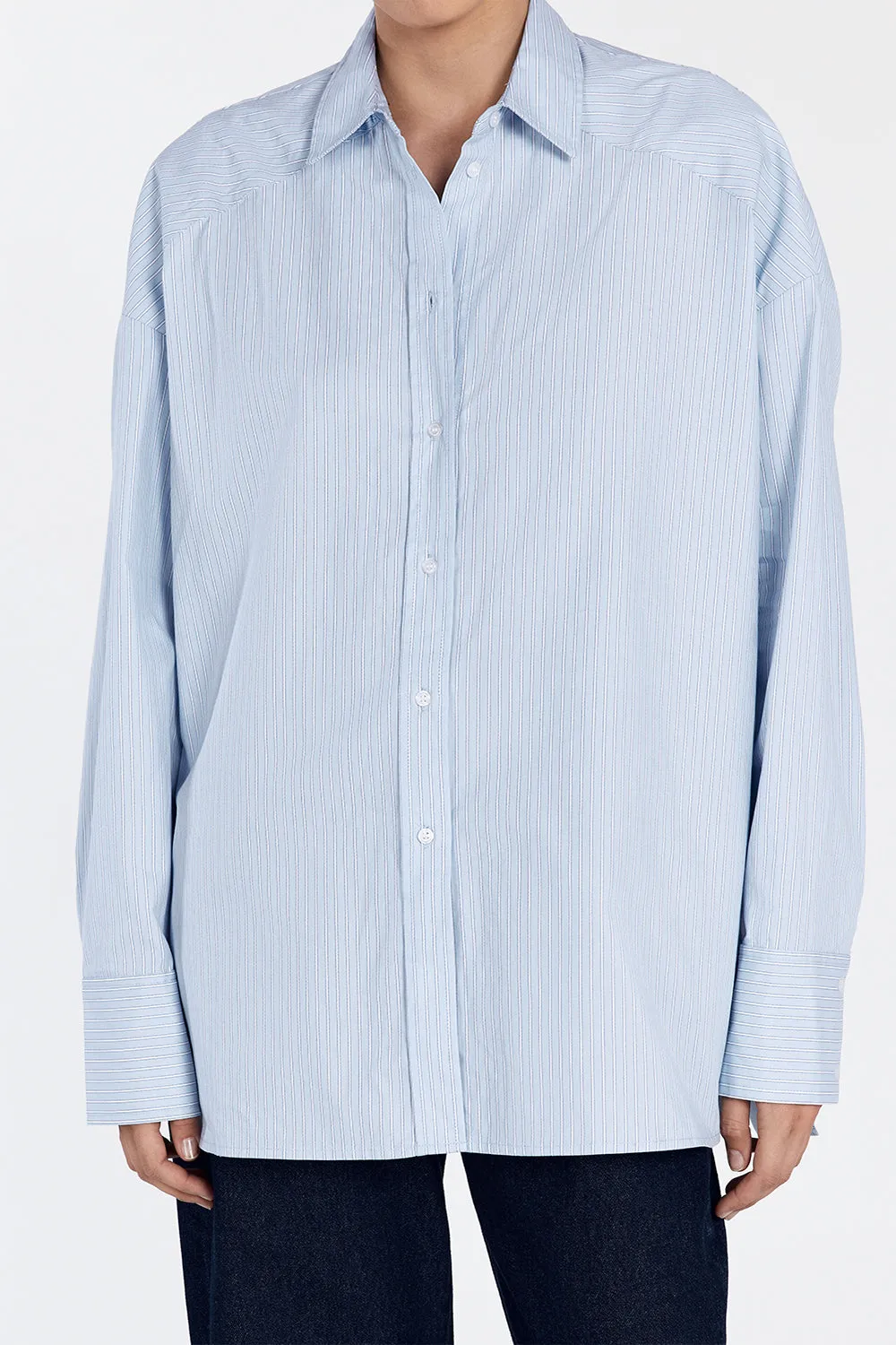 ARCHER BLUE COTTON STRIPE SHIRT sold by Dissh product image thumbnail 2